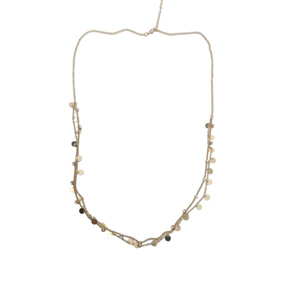 2/$30 Belly Chain Waist Chain Gold Tone Dual Layer NEW Circles Rhinestones - Picture 5 of 6